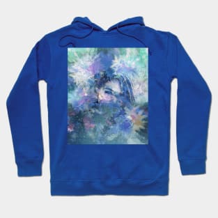 Blue Eyes and Winter Flowers Hoodie